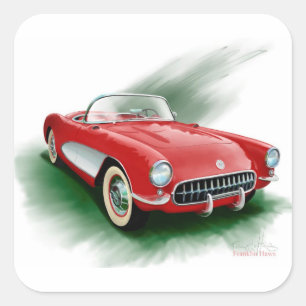 Adesivo Quadrado Corvette Square Stickers