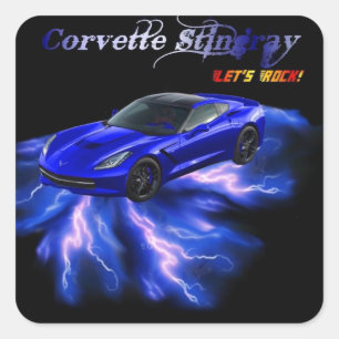 Adesivo Quadrado Corvette Stingray 2013