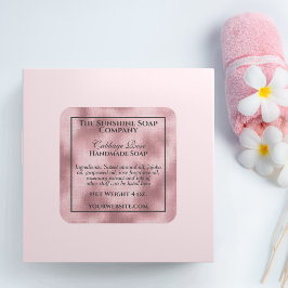 Adesivo Quadrado Cosméticos de sabão de folha cor-de-rosa tecidos