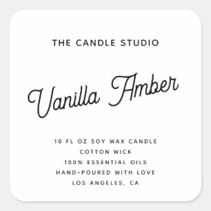 Adesivo Quadrado Cosméticos de Velas de Pacote de Script Minimalist