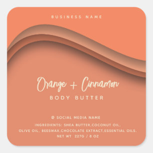Adesivo Quadrado Cosméticos elegantes modernos de laranja
