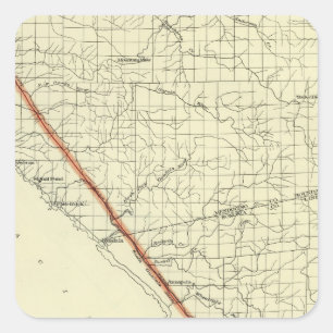 Adesivo Quadrado Costa de Califórnia que mostra a falha de San