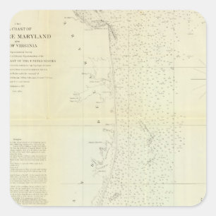 Adesivo Quadrado Costa de Delaware, Maryland, pt de Virgínia