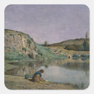 Adesivo Quadrado Costa do Lago Bourget