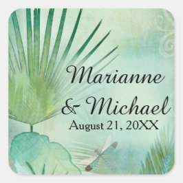 Adesivo Quadrado Costeira de Folhagem de Folhagem de Folhagem de Pr