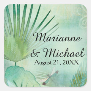 Adesivo Quadrado Costeira de Folhagem de Folhagem de Folhagem de Pr