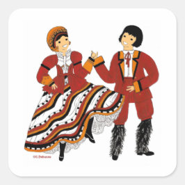 Adesivo Quadrado Costume traditionnel de Corse, France