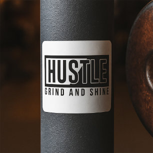 Adesivo Quadrado Cota Motivacional Hustle Grind e Shine