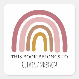 Adesivo Quadrado Cotovelo-arco-íris de Lavanda-cáustica Este livro
