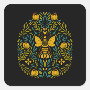 Adesivo Quadrado Cottagecore Boho Flores Escandinavas