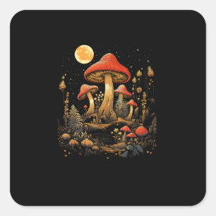 Adesivo Quadrado Cottagecore Cogumelo Cottagecore Estética Goblinc