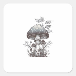 Adesivo Quadrado Cottagecore Cogumelo Goblincore Estética  Cogumelo