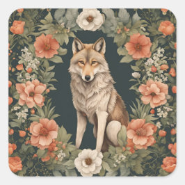 Adesivo Quadrado Cottagecore Wolf