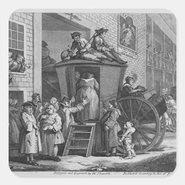 Adesivo Quadrado Country Inn Yard, 1747 (Frente)