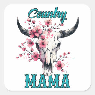 Adesivo Quadrado Country Mama