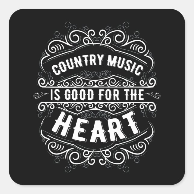 Adesivo Quadrado Country Music Gift Women Música Lover Country Musi (Frente)