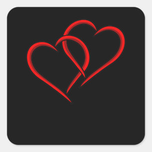 Adesivo Quadrado Coupl de Dia de os namorados Romântico de Namorado