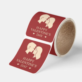 Adesivo Quadrado Couple Initials Monogram Romantic Valentine Person