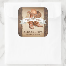Adesivo Quadrado Cowboy Boots, Hat e Lasso