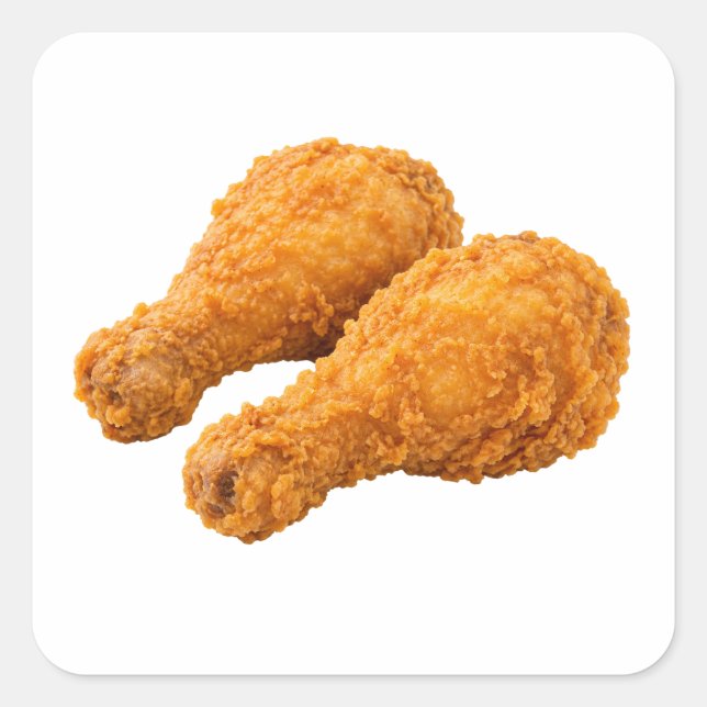 Adesivo Quadrado Coxa de Frango Crocante Isolada (Frente)