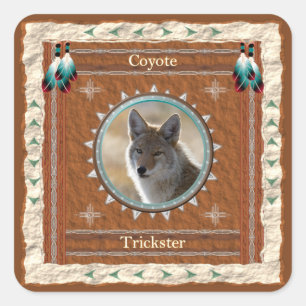 Adesivo Quadrado Coyote-Trickster-Stickers - 20 por folha