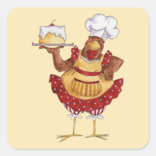 Adesivo Quadrado Coza um bolo