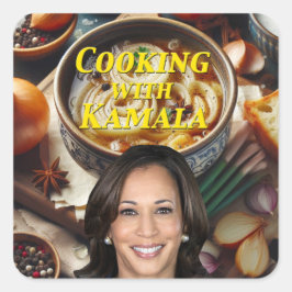 Adesivo Quadrado Cozinhar Com Kamala