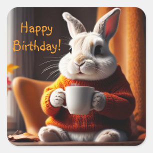 Adesivo Quadrado Cozy Bunny