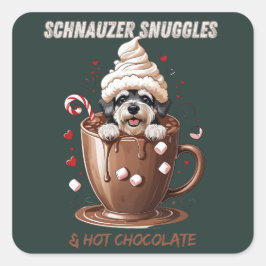 Adesivo Quadrado Cozy Cocoa & Schnauzer Stickers – Winter Party Edi