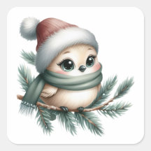 Cozy winter bird Sticker