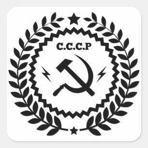 Adesivo Quadrado Crachá comunista da foice do martelo de CCCP