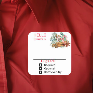 Adesivo Quadrado Crachá de festas engraçadas