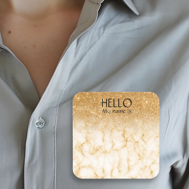 Adesivo Quadrado Crachá de Identificação de Nome da Festa de Celebr (Criador carregado)