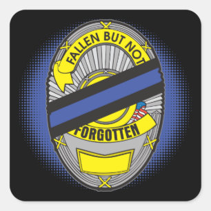 Adesivo Quadrado Crachá fino de linha azul