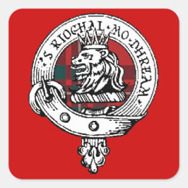 Adesivo Quadrado Crachá MacGregor Clan Sticker RED