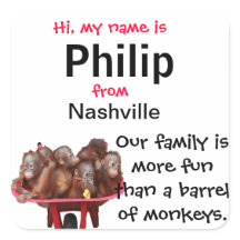 Crachás de nome de cubo para sindicatos familiares