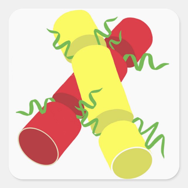 Adesivo Quadrado Crackers de Natal (Frente)