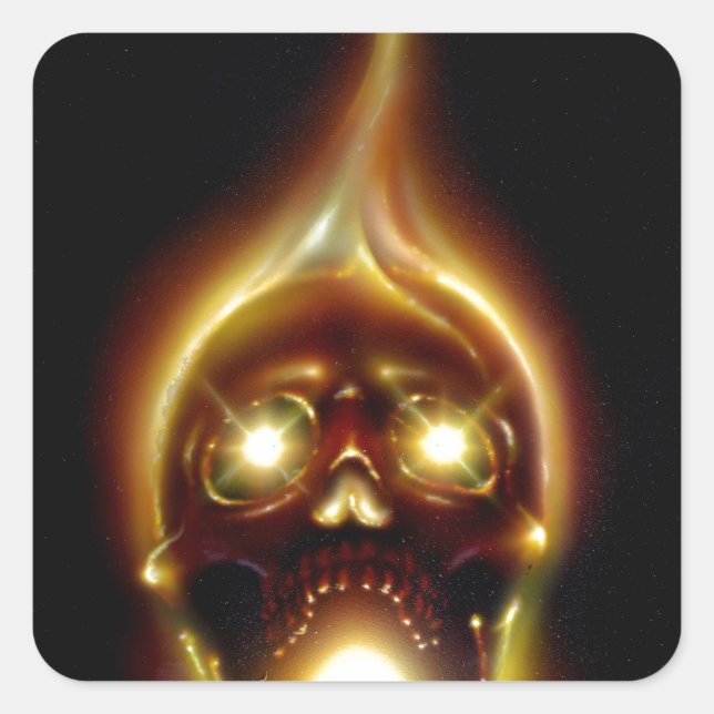 Adesivo Quadrado Crânio de Flaming (Frente)