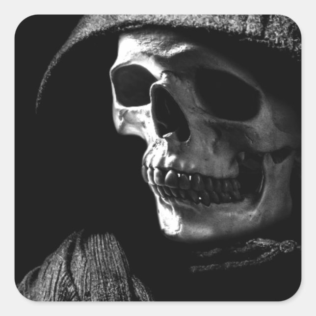 Adesivo Quadrado Crânio de Grim Reaper (Frente)