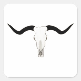 Adesivo Quadrado Crânio do gado de Texas Longhorn - chifres