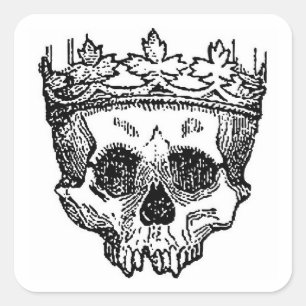 Adesivo Quadrado Crânio do pirata com coroa
