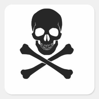 Adesivo Quadrado Crânio E Crossbones