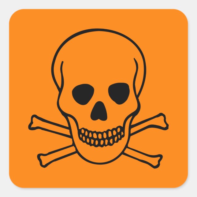 Adesivo Quadrado Crânio e ossos cruzados (Frente)