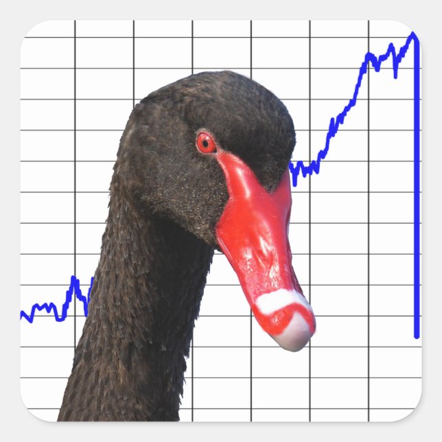Adesivo Quadrado Crash do mercado Swan Negro (Frente)