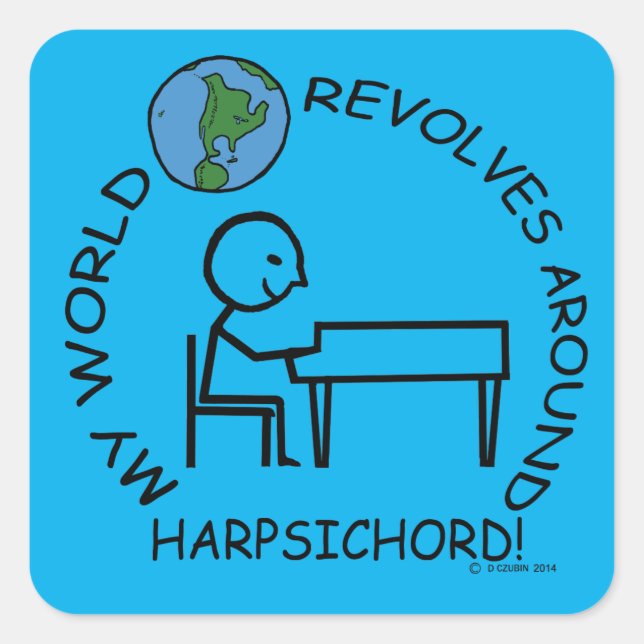 Adesivo Quadrado Cravo - Mundo Revola-se em Torno do Sticker Quadra (Frente)