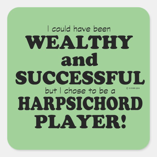 Adesivo Quadrado Cravo Vinheta Quadrada Saudável e Bem-Sucedido (Frente)