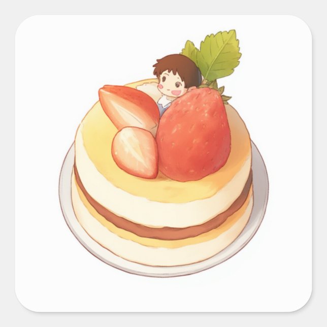Adesivo Quadrado Creative Anime Sticker (Frente)