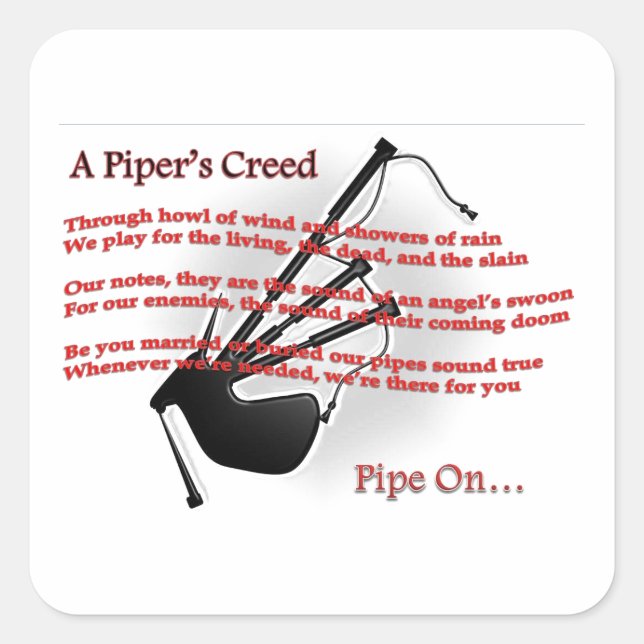 Adesivo Quadrado Creed da Piper (Frente)