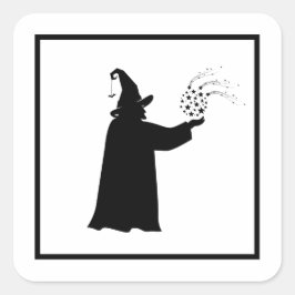 Adesivo Quadrado Creepy Wizard Halloween Sticker