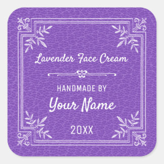 Adesivo Quadrado Creme Personalizado de Lavanda